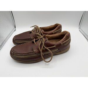 G.H. Bass & Co. Earl 2 Pebbled Men’s 8.5M Dark Brown Leather Boat Shoes Loafers